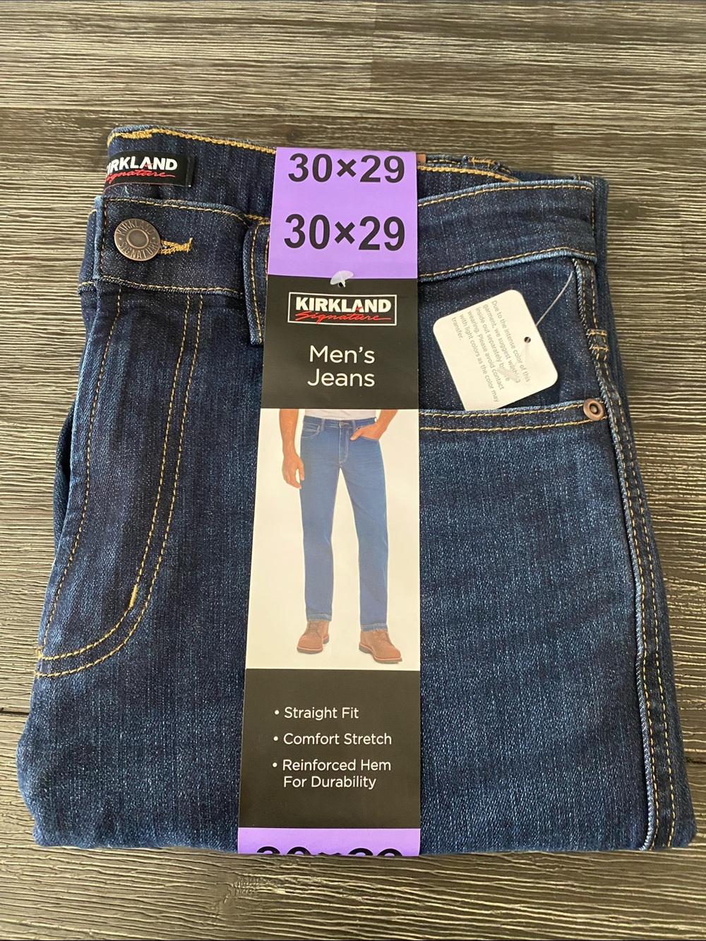 Kirkland Signature Men’s Straight Jeans - Deep Blue Denim 30x29